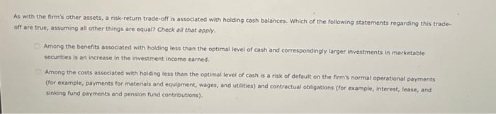 firm's working capital, with a particular emphasis on maintaining an optimal level