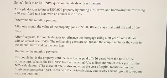  Please show how to find the IRR/NPV using Excel. So let's