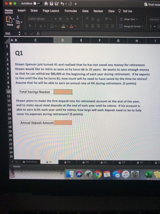  final-exal AutoSave om & 3 Insert Draw Page Layout Formulas Home