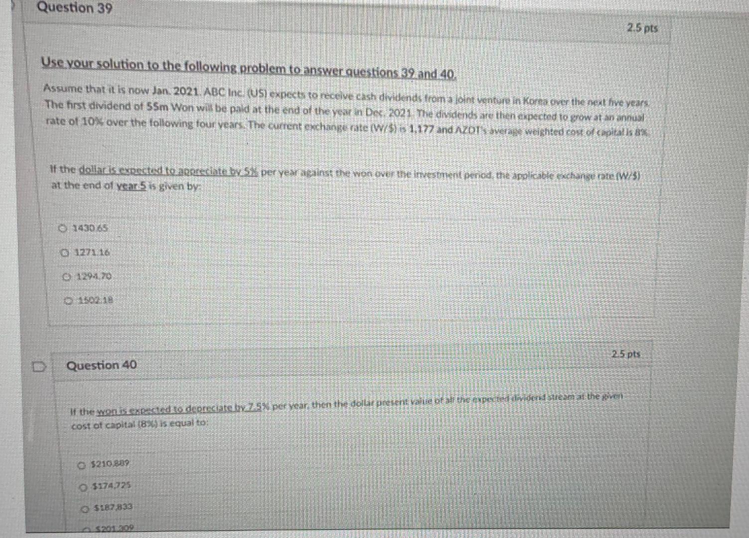  need q.40 , required immediately (within 15 min. pls) Question 39
