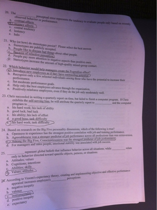  The _ perceptual error represents the tendency to evaluate people only