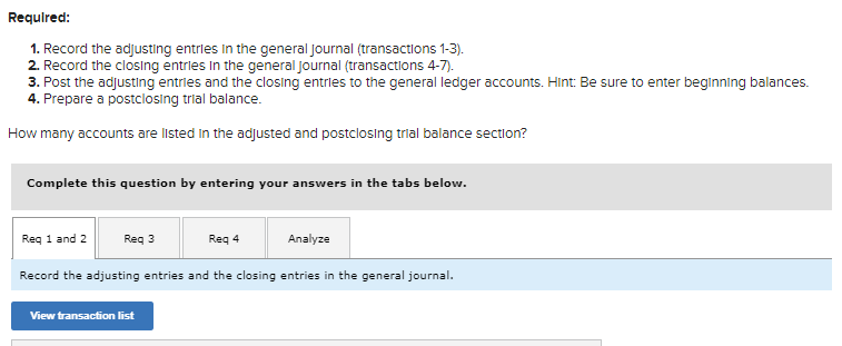 preparing a postclosing trial balance. LO 6-1, 6-2 A completed worksheet for