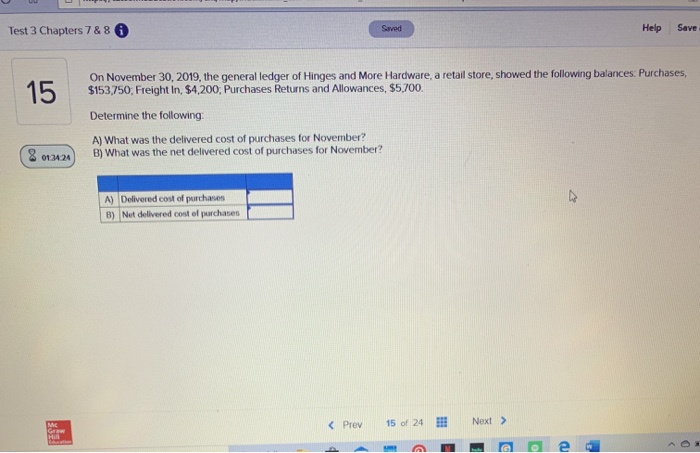  Test 3 Chapters 7 & 8 Saved Help Save 15 On