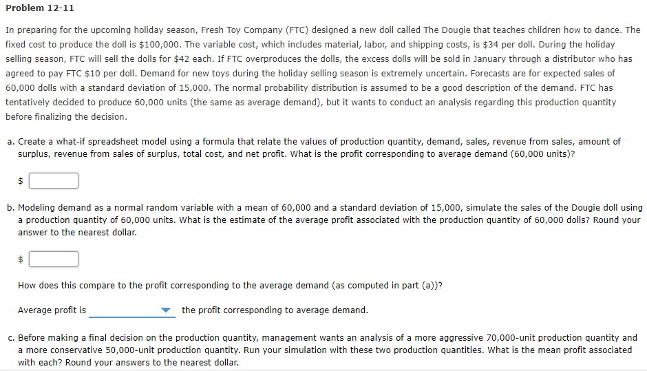  ANSWER ALL PLEASE ANSWER ALL Problem 12-11 In preparing for the