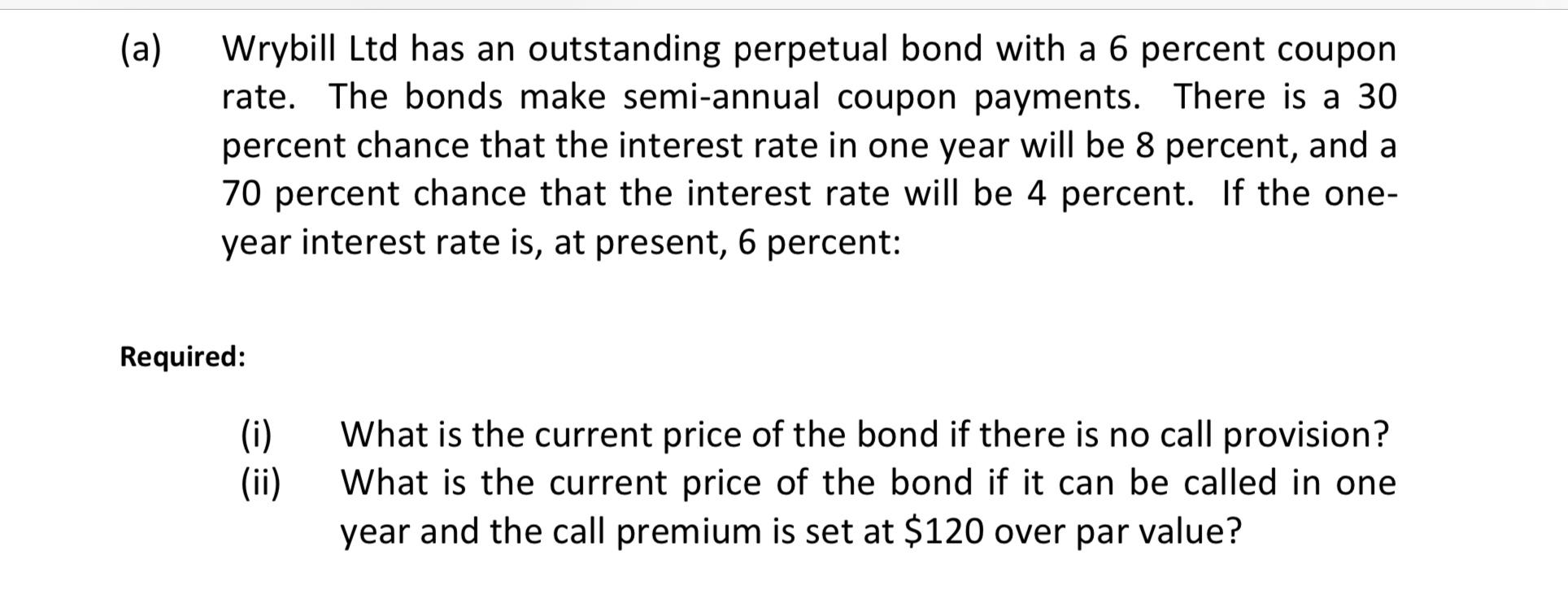 This question is about bond valuation in corporate finance. Please show all