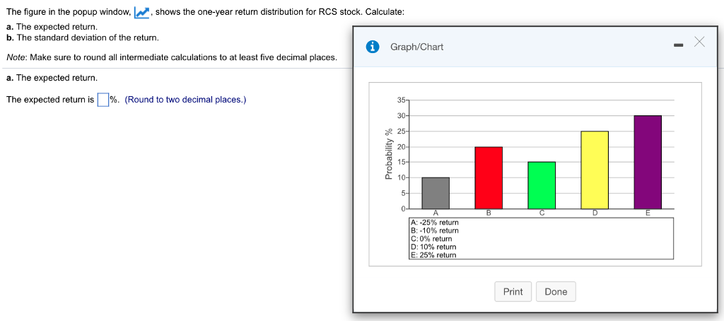 Please answer part a and part b. Also the return % for