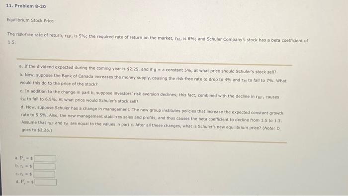  5. a. If the dividend expected during the coming year is