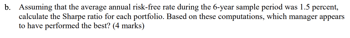the performance of two portfolio managers and you have gathered annual return