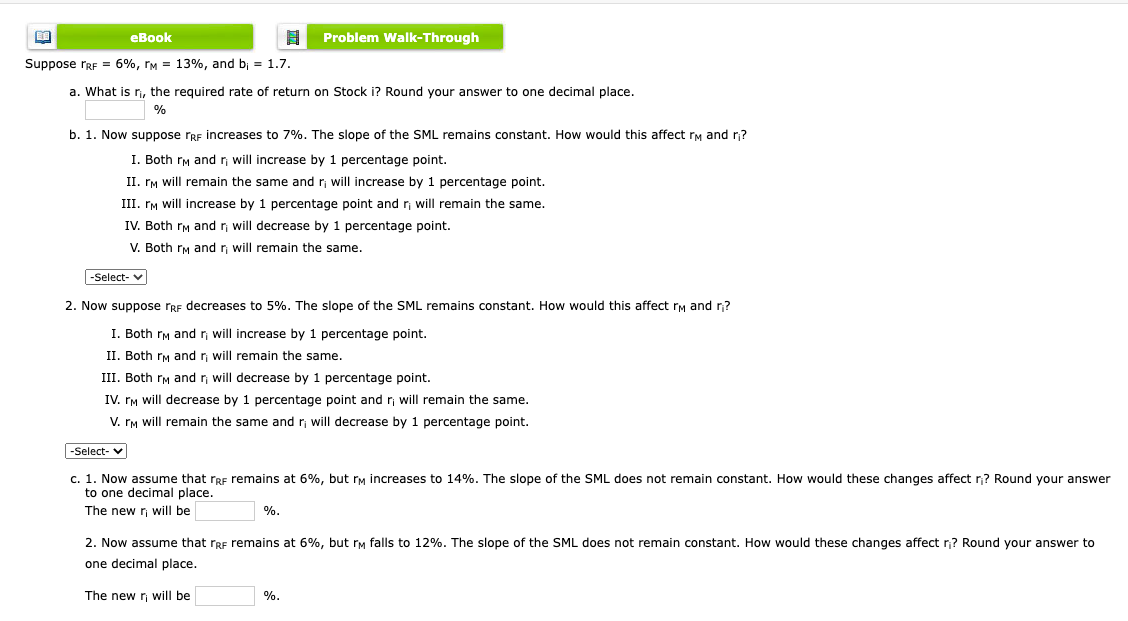  EB eBook Problem Walk-Through Suppose IRF = 6%, I'M = 13%,