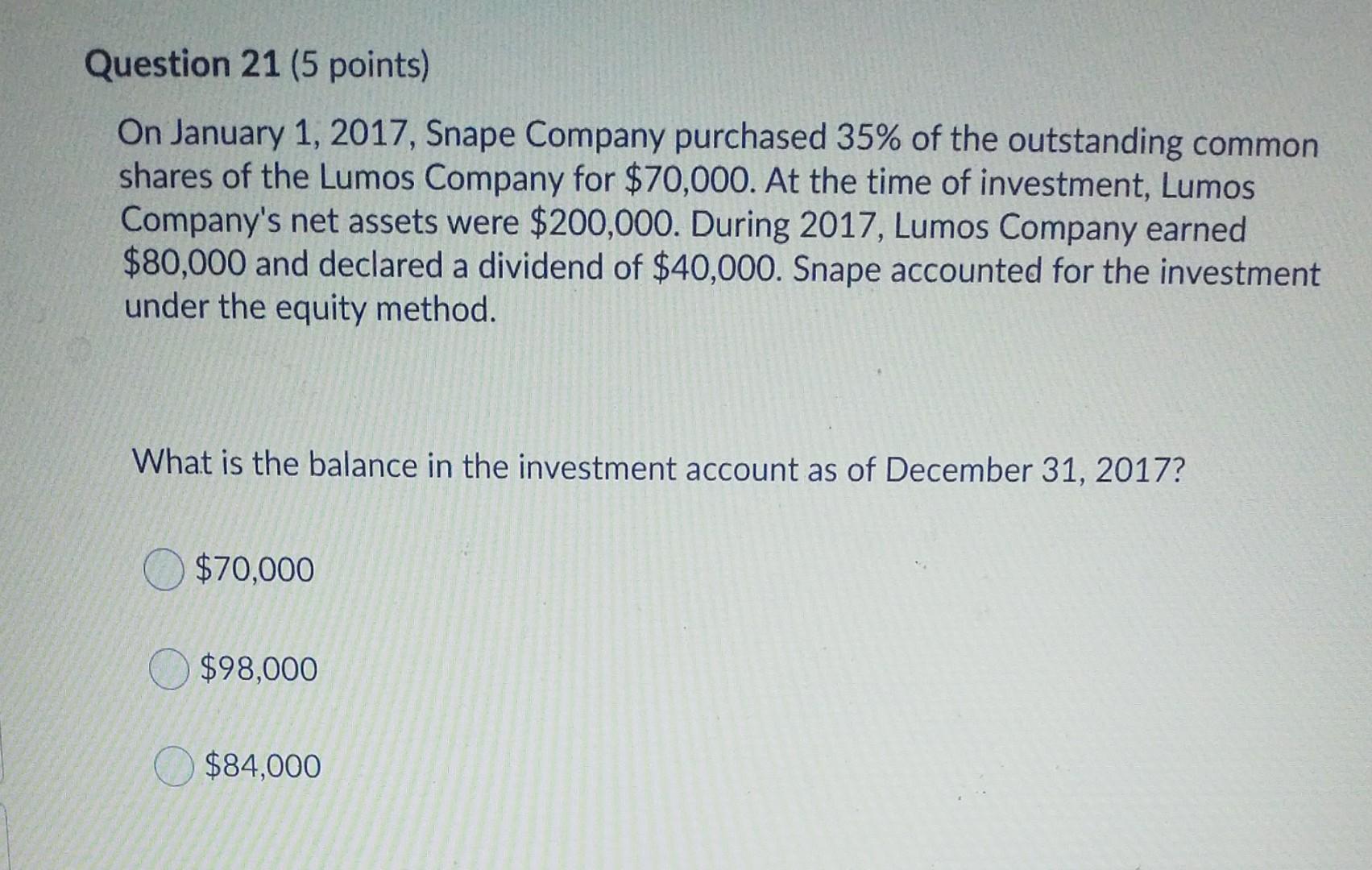 anyone know how to do it? thanks Question 21 (5 points)