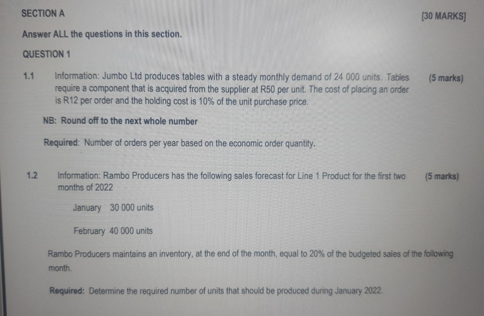  please helpso stuck with this question SECTION A [30 MARKS] Answer