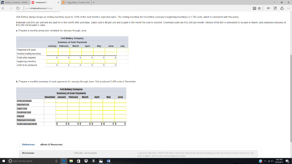 Volt Battery always keeps an ending inventory equal to 120% of