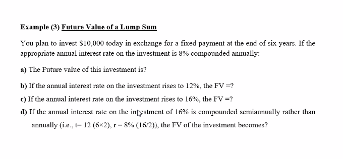  I need the answer for example 2 Example (3) Future Value