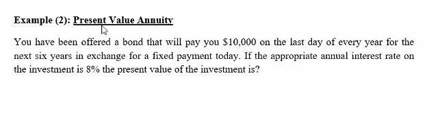 of a Lump Sum You plan to invest $10,000 today in exchange