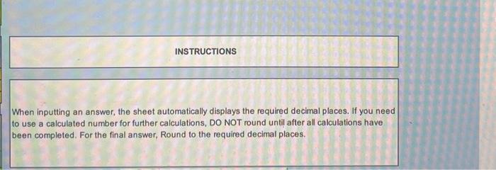  When inputting an answer, the sheet automatically displays the required decimal