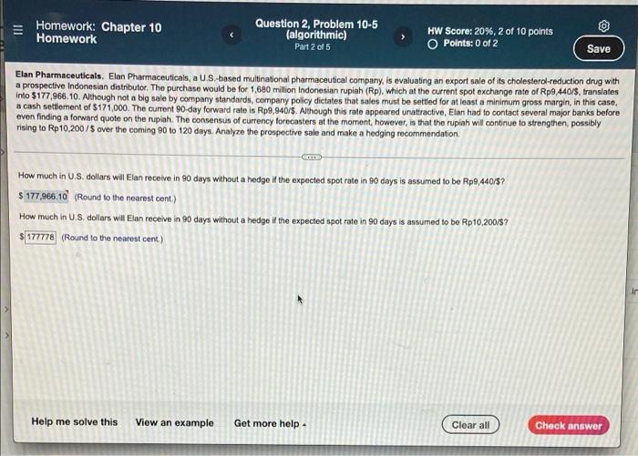  Homework: Chapter 10 Homework Question 2, Problem 10-5 (algorithmic) Part 2