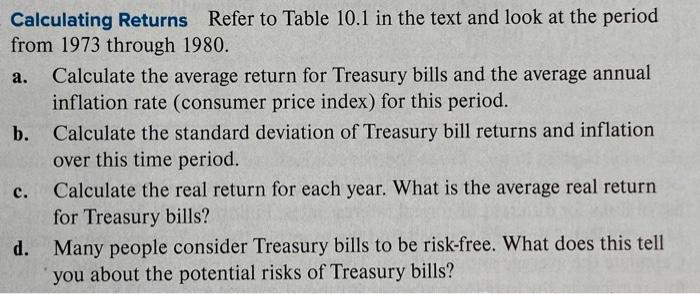 History Inflows Time Dollar returns Initial investment Calculating Returns Refer to Table