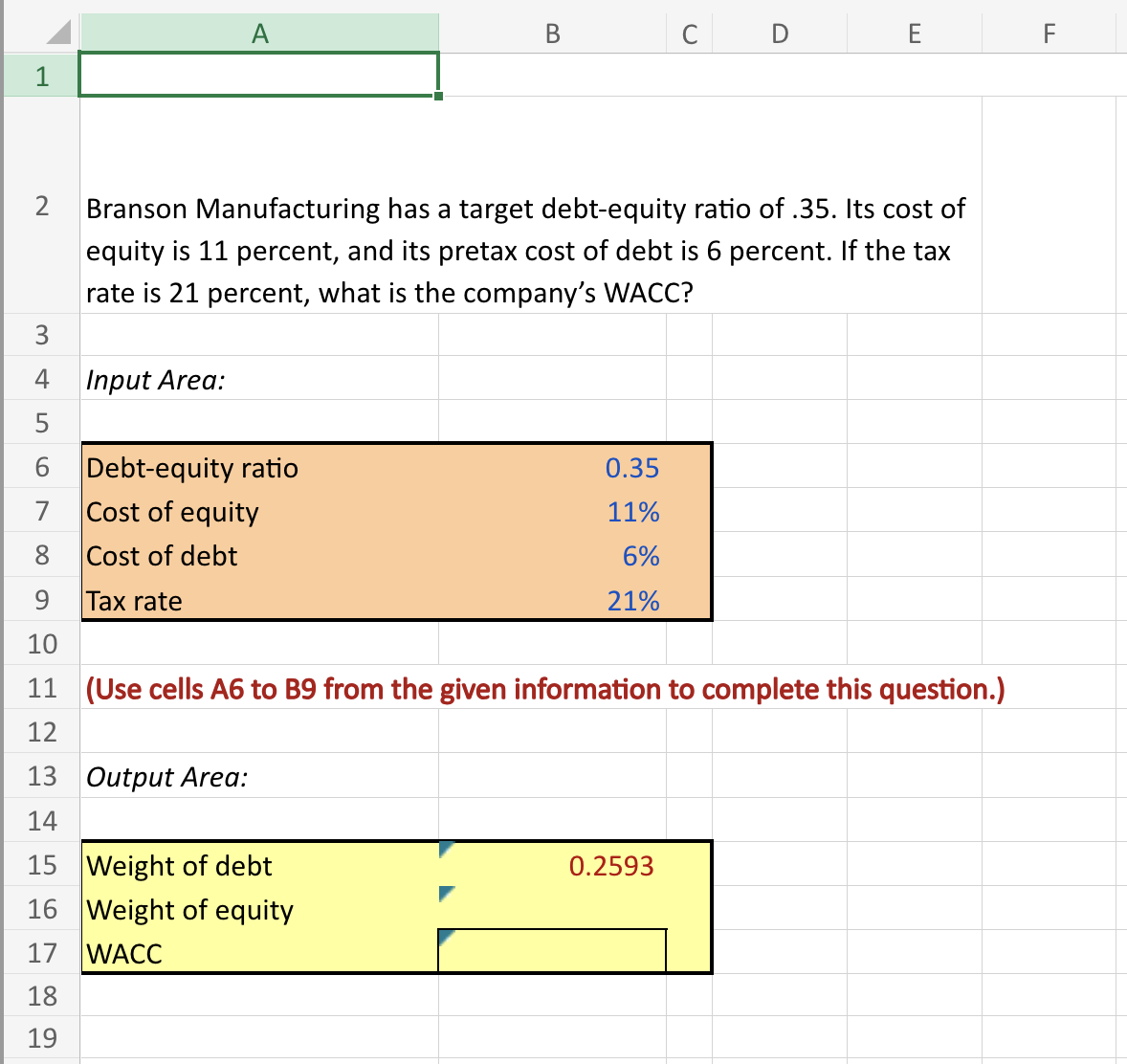  Please provide excel formulas, 2 Branson Manufacturing has a target debt-equity