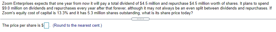 Zoom Enterprises expects that one year from now it will pay