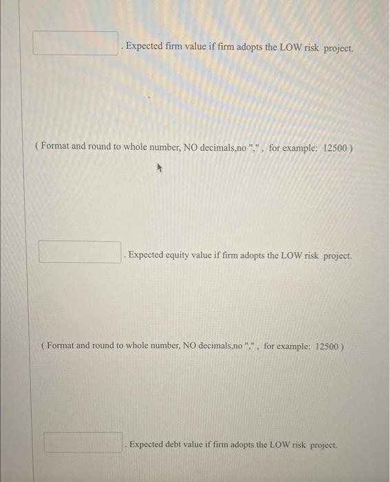 two: a low risk project or a high risk one. The company