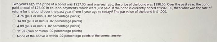 NEED HELP ASAP in 25 mins Two years ago, the price of