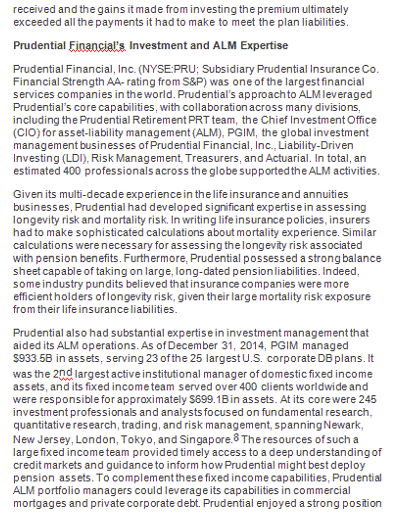 Financials Investment in the economy. 3-What is the process of Pension Risk