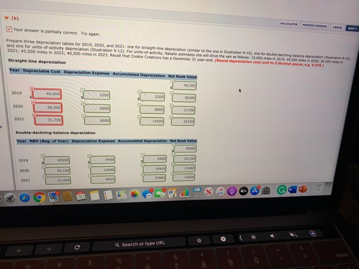 Submission) Natalie is thinking of buying van that will be used only