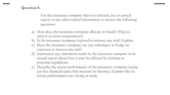 I need the right answer in clear hand writing - Question 8.
