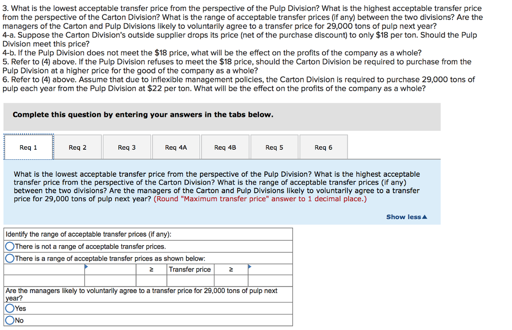 Market [LO11-5] Hrubec Products, Inc., operates a Pulp Division that manufactures wood