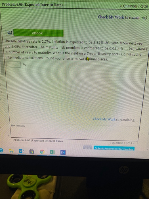  Problem 6.09 (Expected Interest Rate) Question 701 16 Check My Work