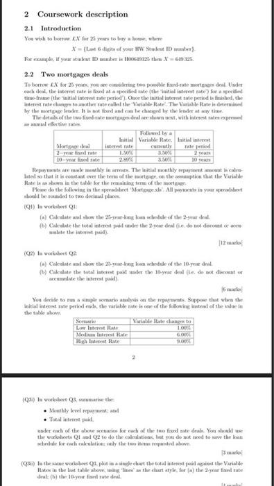  2 Coursework description 2.1 Introduction You will to bottom. Ex for