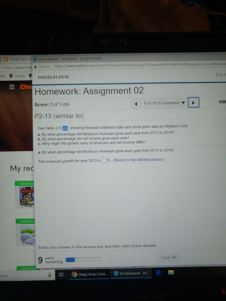  C Chegg Study 1 G Do Homework- Erin Huerta - Google