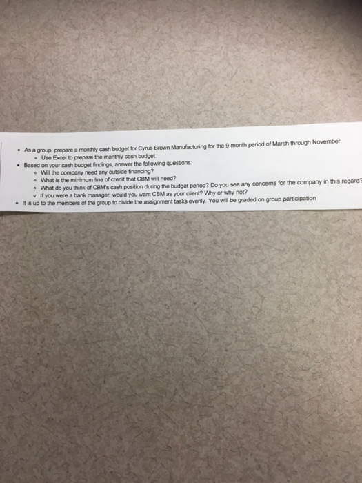 refer to cash tow and fancial paming such needs may anse cyrus