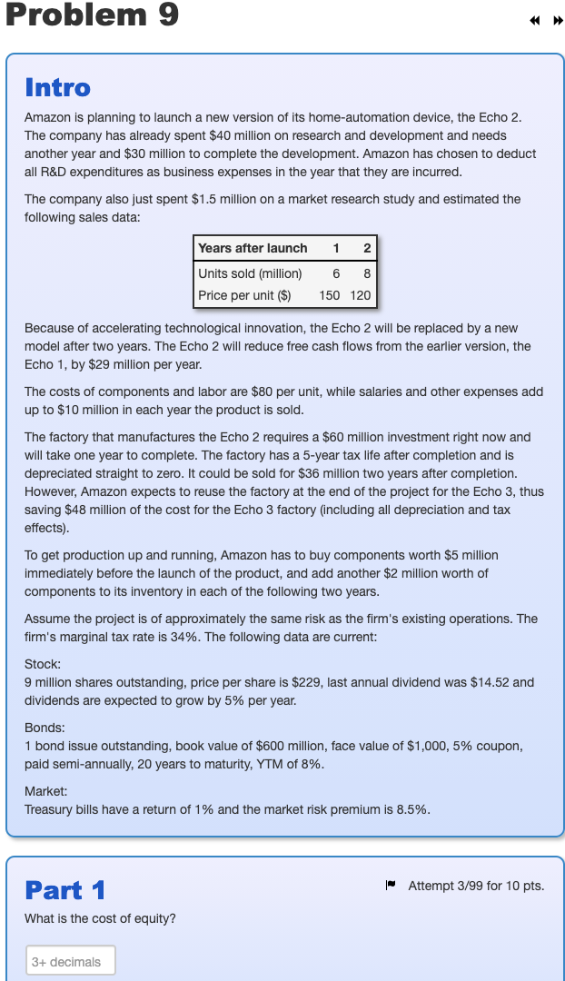 Problem 9 * Intro Amazon is planning to launch a new