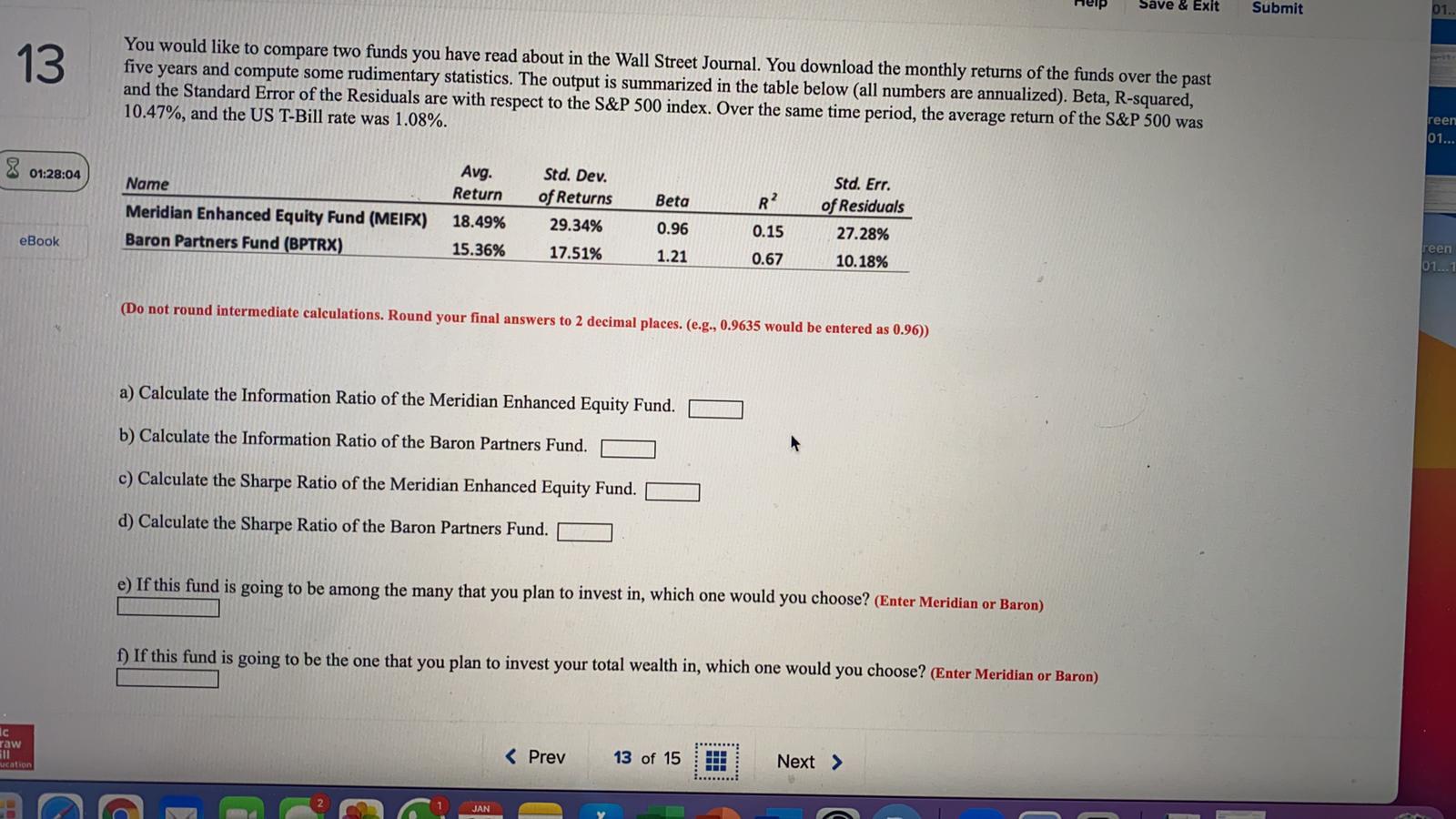  Save & Exit Submit 01. 13 You would like to compare