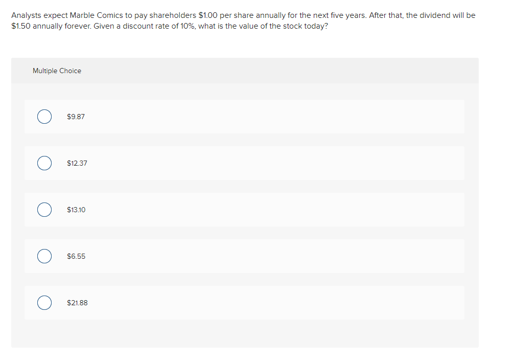 Analysts expect Marble Comics to pay shareholders $1.00 per share annually
