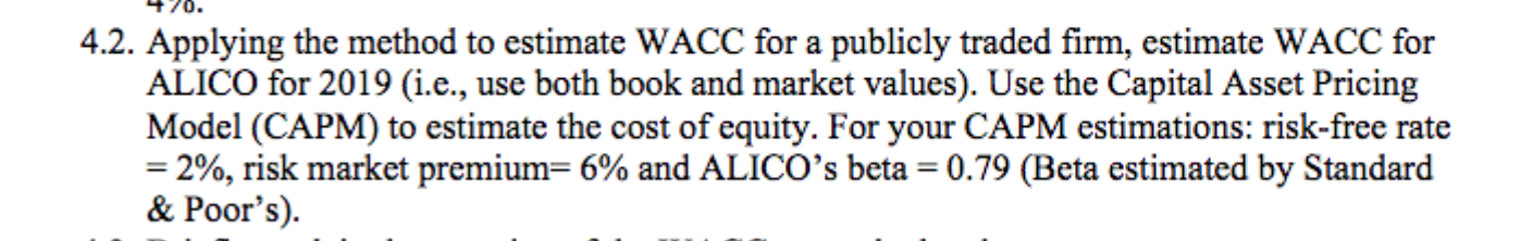 420. 4.2. Applying the method to estimate WACC for a publicly