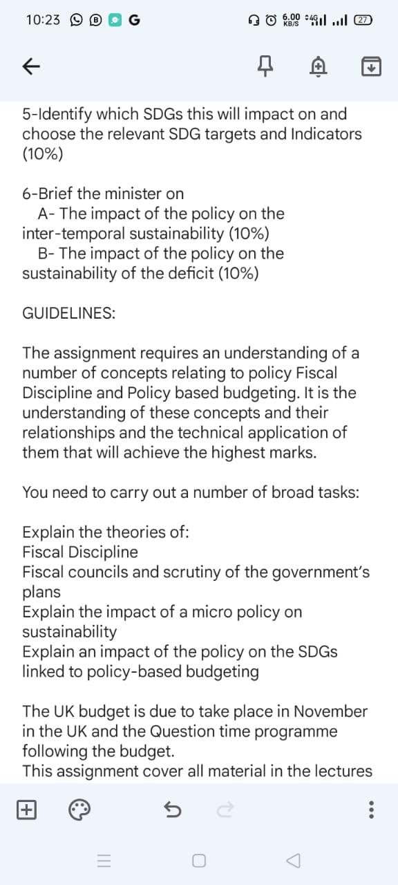 questions on the National Budget (This could be a programme such as