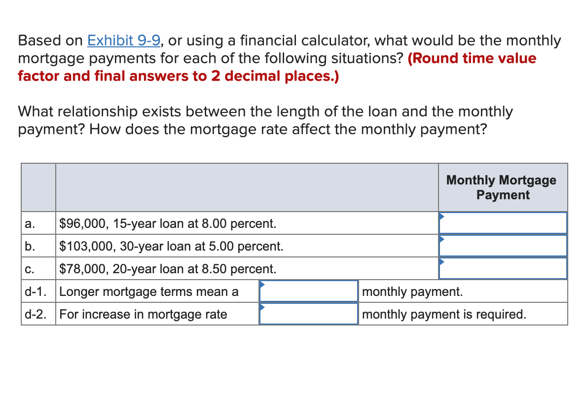  Based on Exhibit 9-9, or using a financial calculator, what would