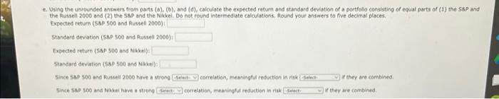 are monthly percentage price changes for four market indexes. Compute the following.