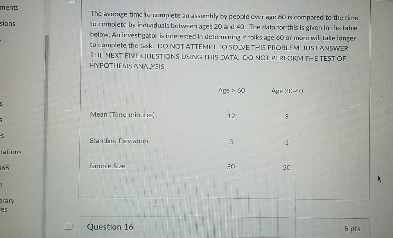 [ ments sions The average time to complete an assembly by