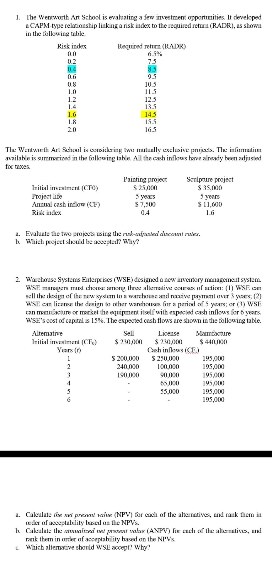 hello. need help on these questions..using only fomular or financial calculator. not