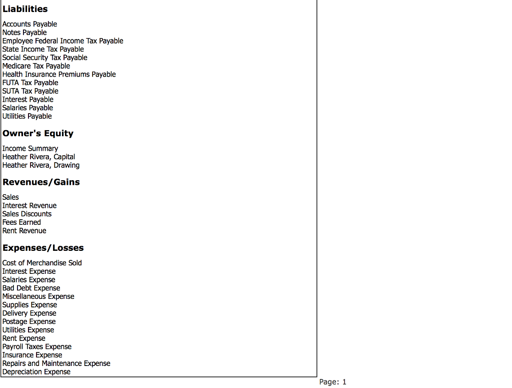 entries The payroll clerk at Rivera, Inc., has used a spreadsheet program