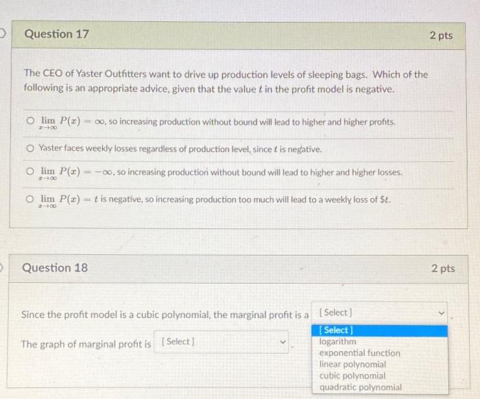 parts, thank you! Profit Model Use the models computed to find a
