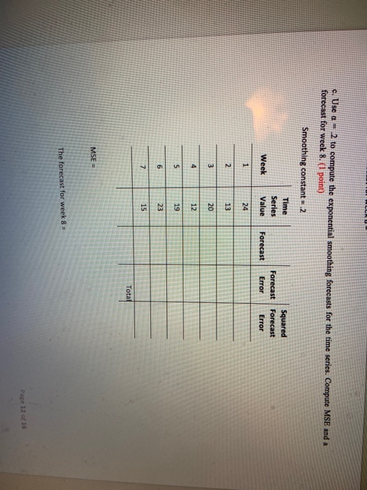 20 12 19 23 15 5 6 7 a. Construct a time