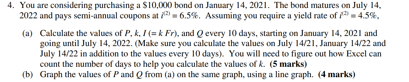 By using the Excel plz!!!!!! = 4. You are considering purchasing a