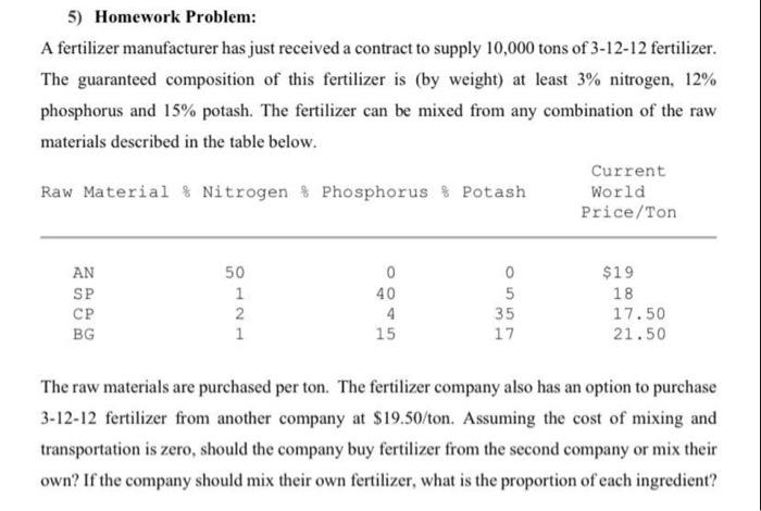 using LINDO solve linear optimization and perform a detailed sensitivity analysis 5)