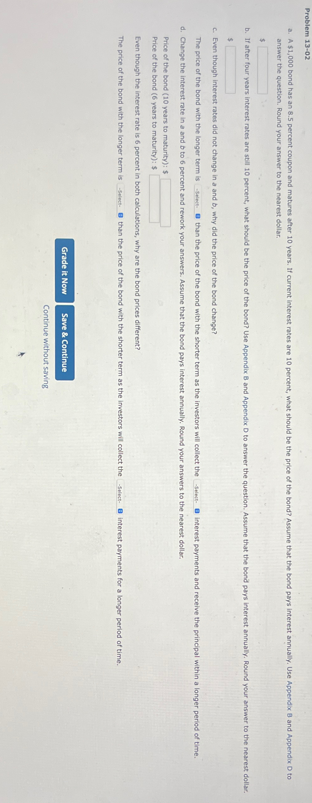  Problem 13-02 answer the question. Round your answer to the nearest