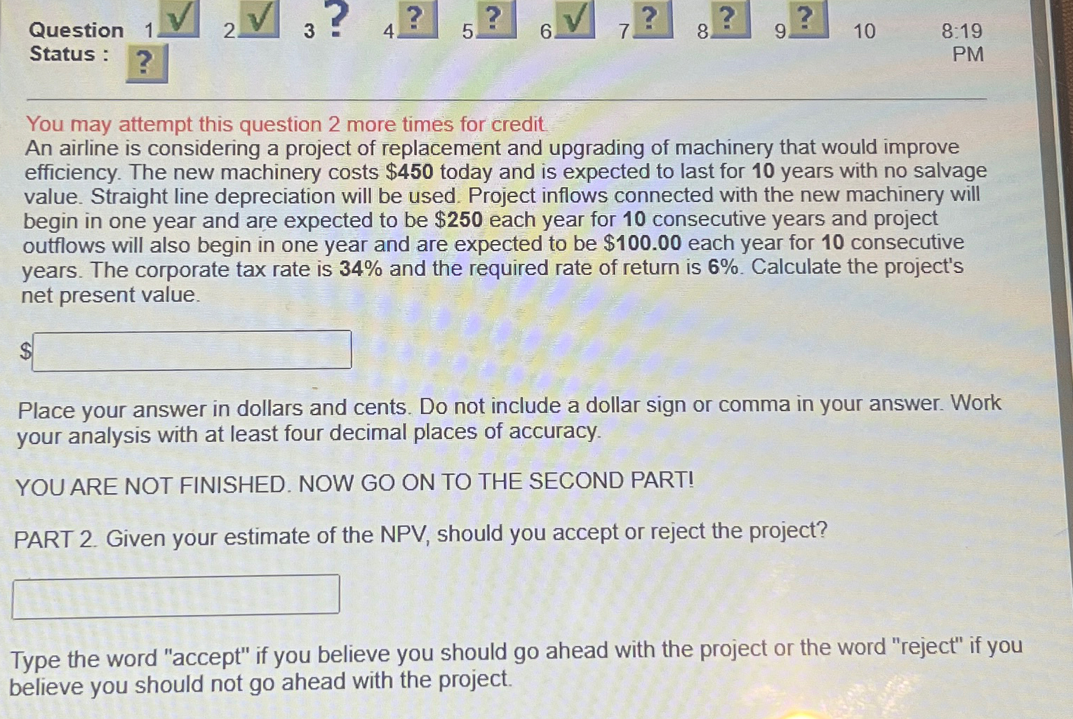  Question 1 2 3 4 ? 5 ? 6 ? ?