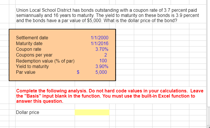 *ANSWER NEEDS TO BE THE EXCEL FORMULA* *NEED EXCEL FORMULA FOR THE
